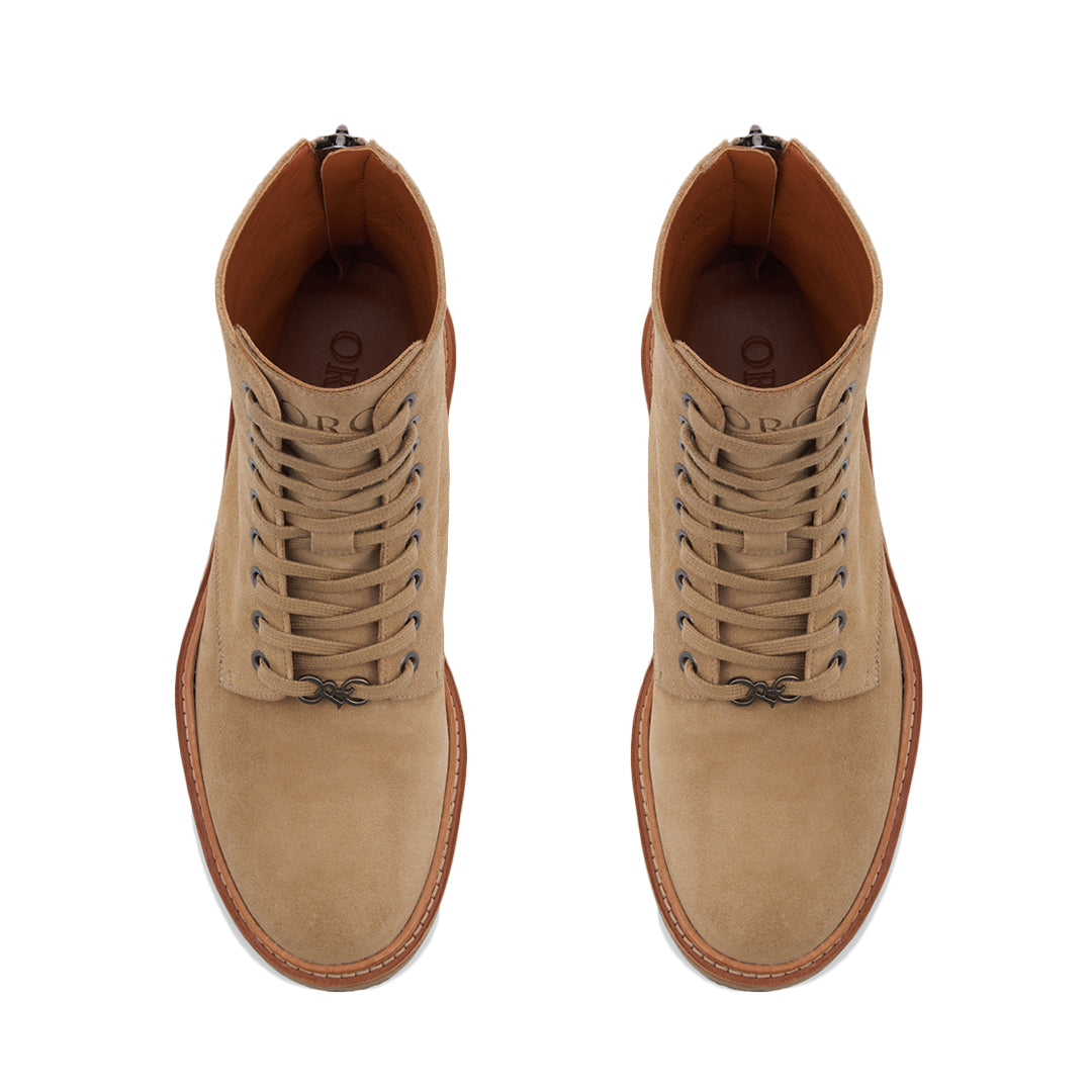 THE BEIGE MARINI COMBAT BOOTS