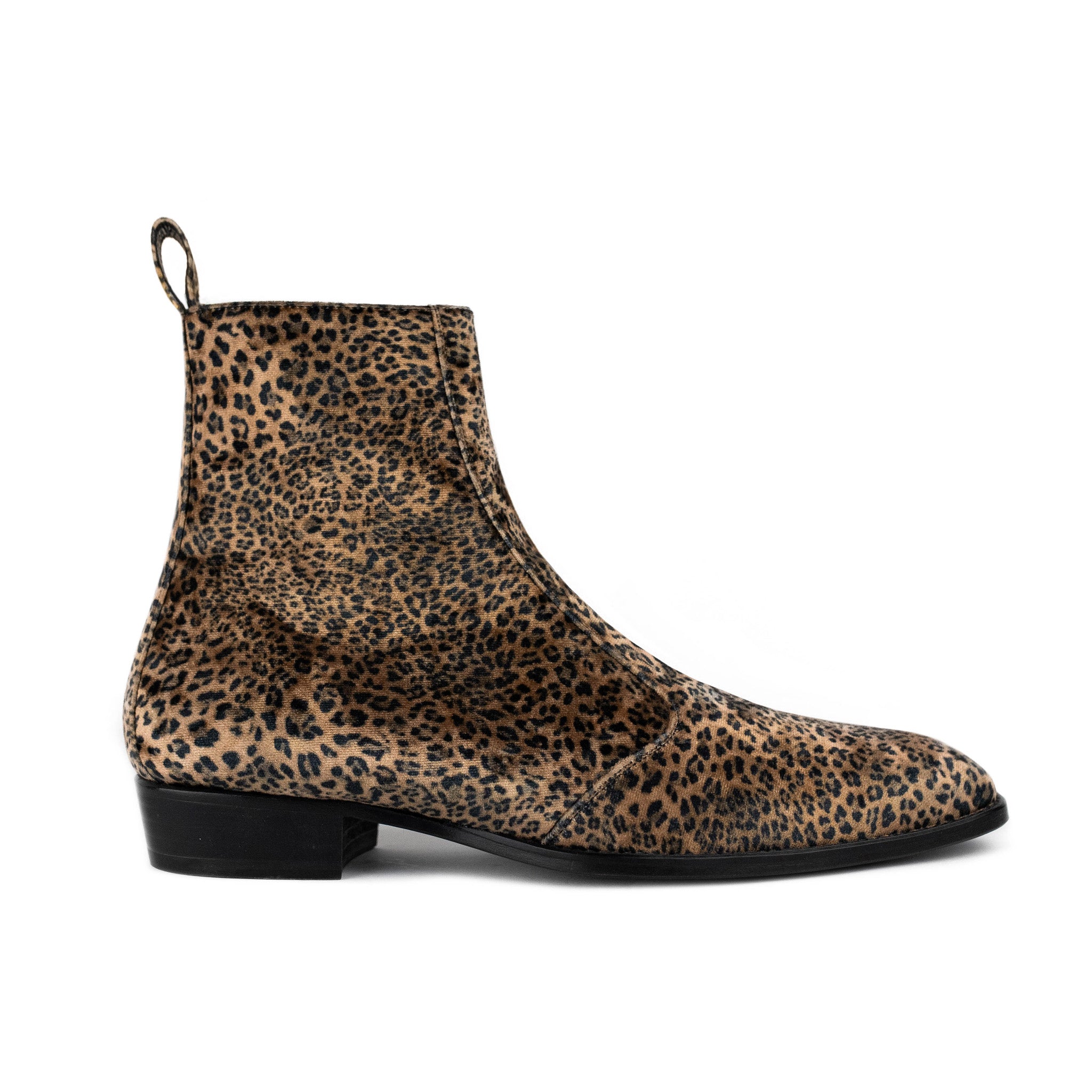THE LEO VELVET SIDEZIP BOOTS