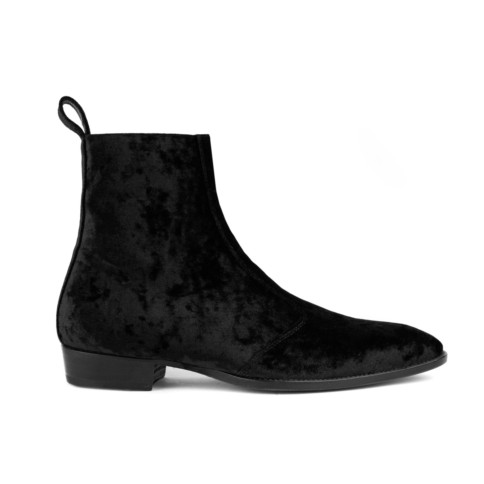 THE ONYX REGGIO VELVET SIDEZIP BOOTS