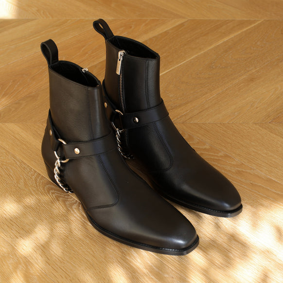 THE LEATHER GINZA HARNESS BOOTS