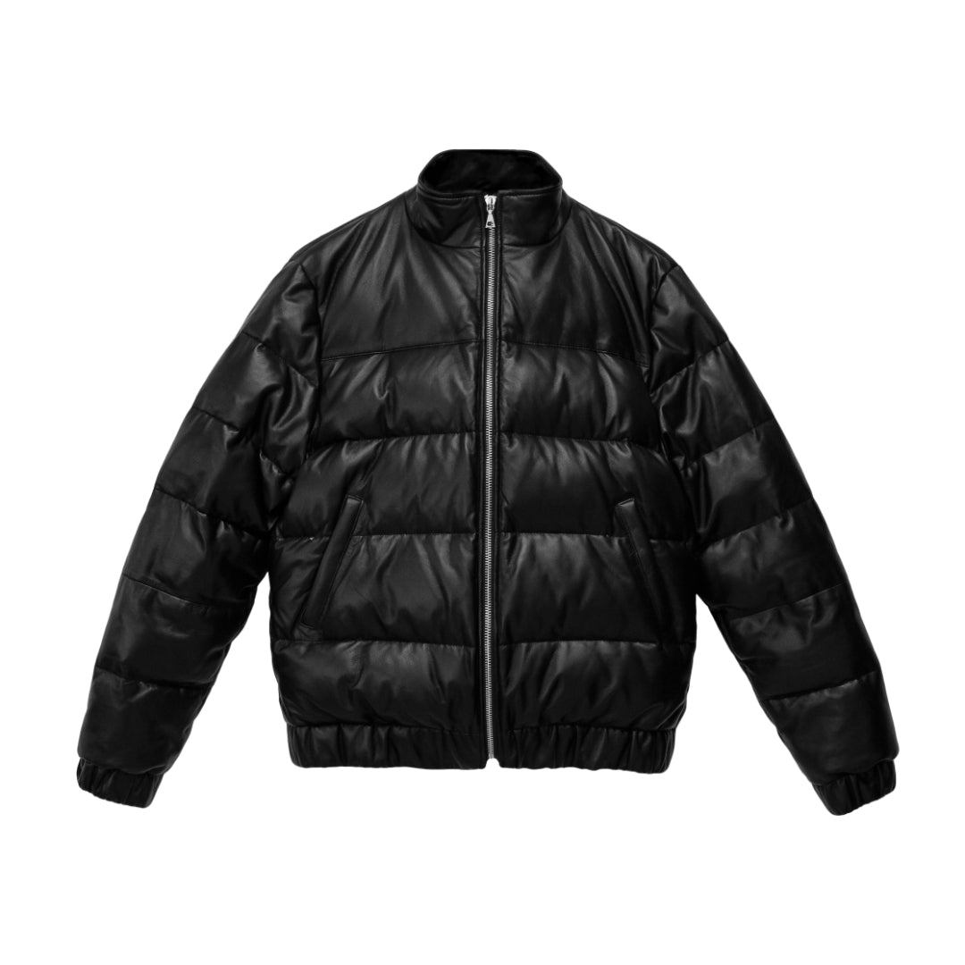 THE OLA LEATHER PUFFER JACKET