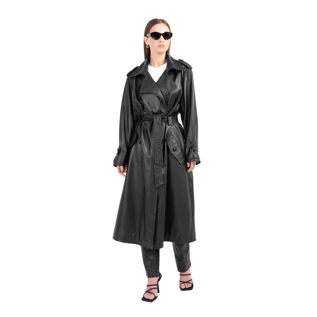 ORO Los Angeles Women - The Leather Trench Coat