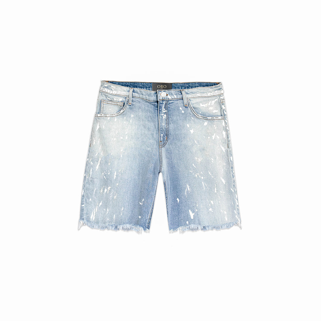 THE INDIGO PAINTER DENIM SHORTS